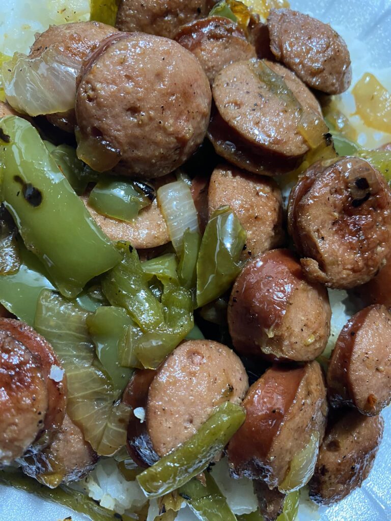 Sausage and Vegetable Stir-Fry with Rice