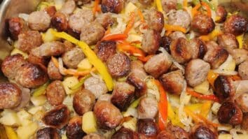 Italian Sausage, Potatoes, Peppers, and Onions Bake 4
