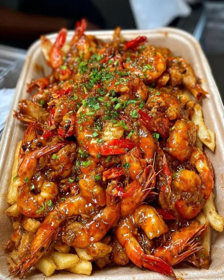 Honey Garlic Crawfish Fries
