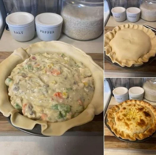 Easy Peasy Chicken Pot Pie with flaky crust and hearty filling