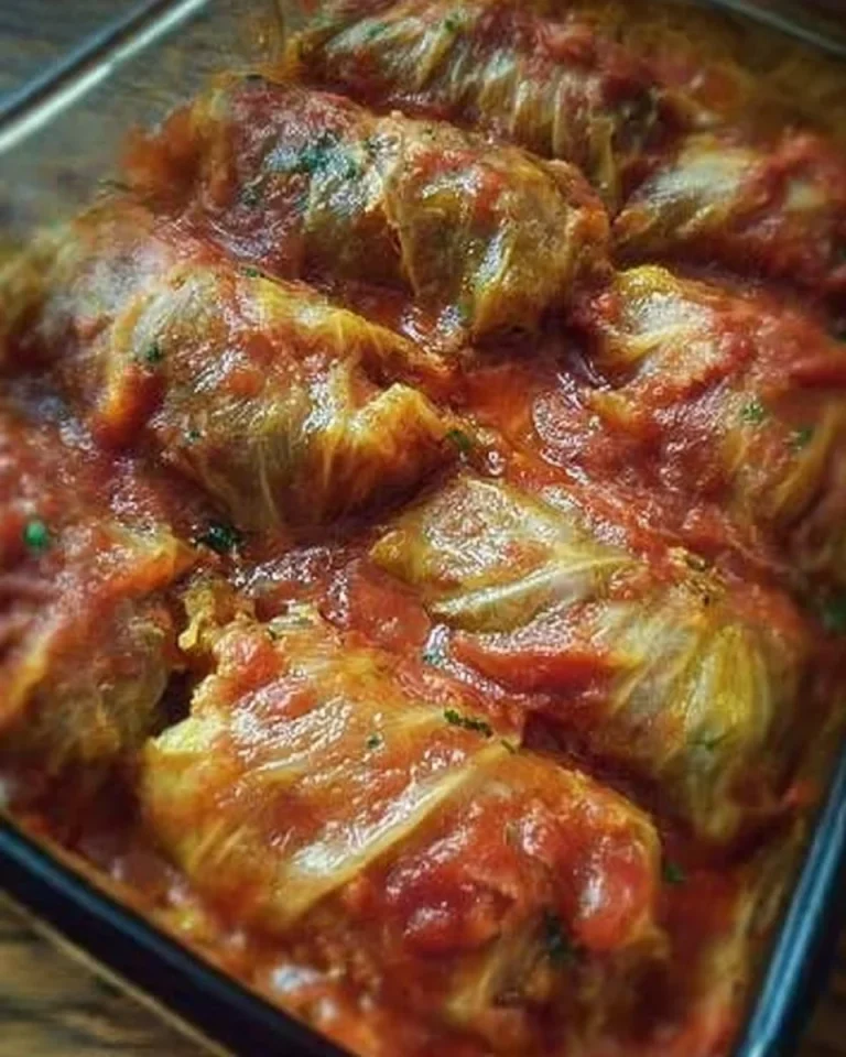 Delicious stuffed cabbage rolls ready to be served