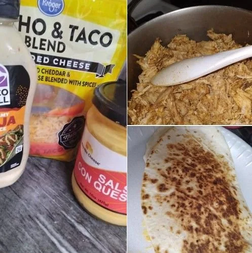 Delicious Taco Bell quesadilla with cheese and filling served on a plate.